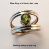 Green Peridot Ring in Silver